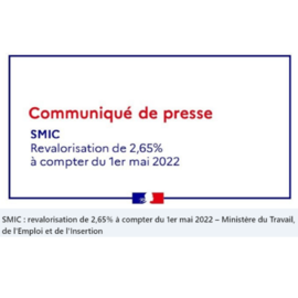 Communiqué de presse : revalorisation du SMIC 1er Mai 2022