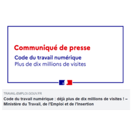 Code du travail numérique : déjà plus de dix millions de visites ! / Ministère du Travail